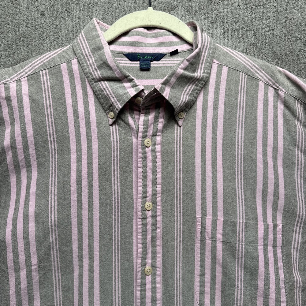 Boden Shirt Mens XL Pink Stripe long sleeve button down cotton casual office